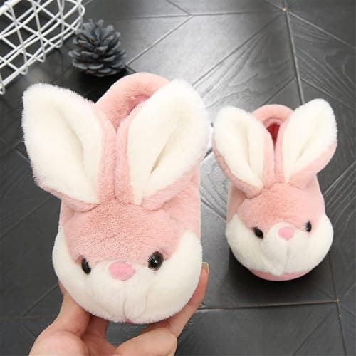 YILANLAN Women's Cute Bunny Animals Slippers Interesting Comfortable Furry Slippers Soft Plush Winter season Keep warm Home Slippers - 6.5-7.5 Women/6-6.5 Men - Red Shoes thumbnail 3