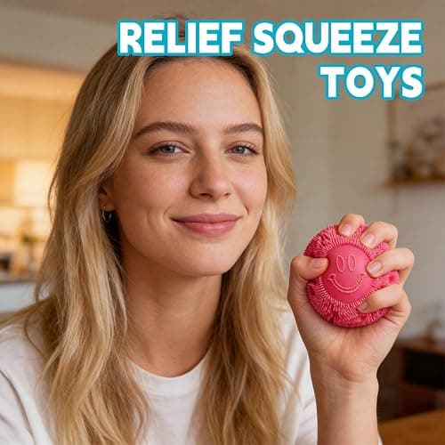 Fuzz Ball Squishy Stress Ball Slow Rising Memory Foam Fidget Squishy Fuzz Balls Adults Anxiety Stress Relief Toys - Blue thumbnail 4