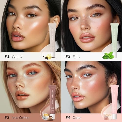 URQT 4PCS Summer Special Lip Butter Balm, Hydrating, Nourishing & Softening Lip Care with Natural Oils & Fruit Extracts, Long-Lasting Moisture, Non-Sticky Shine, Soften Dry Lips Lip Care (4PCS, 4) thumbnail 2