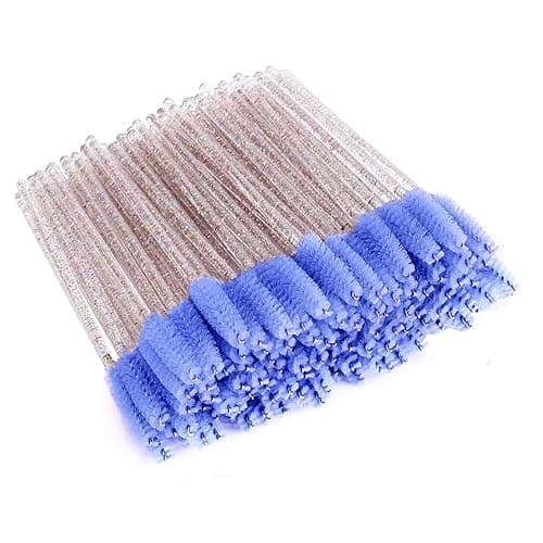 BTYMS 100 Pcs Disposable Eyelash Spoolies Brush Mascara Applicator Lash Wand Lashes Brush Eyebrow Spooly for Extension - Crystal-Light Pink 100 Count (Pack of 1)