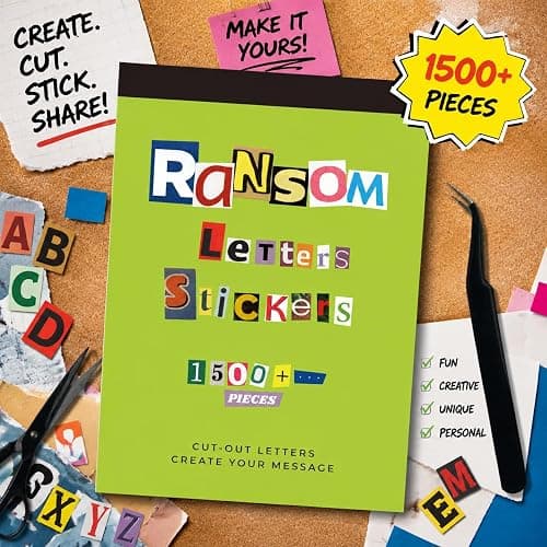Letter Stickers Book-Scrapbook Supplies | 1500Pcs Vintage Ransom Alphabet Stickers for Journaling, Planners, Cards, Vision Boards, DIY Crafts thumbnail 6