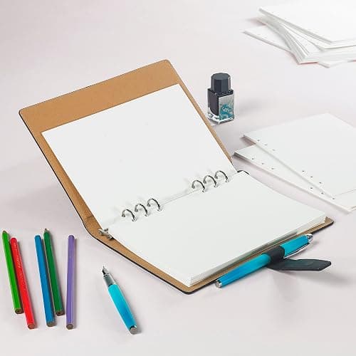135 Blätter A5 Papier Leeres, OVISEEN 6 Löcher A5Nachfüllpapier Nachfüllbare Refill Paper Nachfülleinlagen für Notizbuch, Tagbuch, Skizze, Malerei(3 Packungen) thumbnail 7