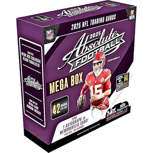 2025 Absolute Football Mega Box with 42 Total Trading Cards + 6 Toploaders + Magnetic Holder and StreetCards Magnet! Look for Kaboom Inserts! thumbnail 2
