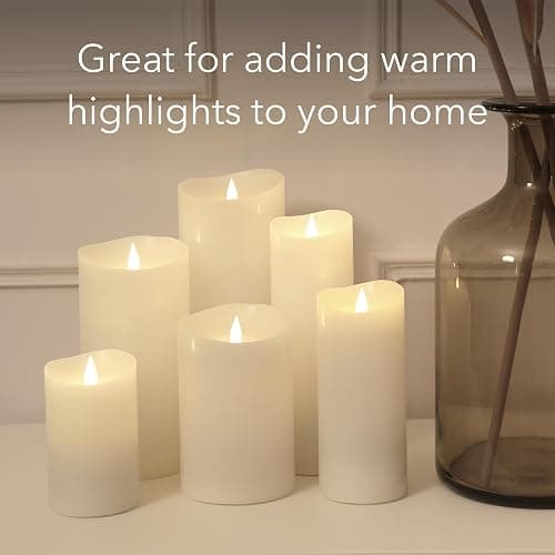 Softflame Flameless LED Candles with Remote Control, 4"x 6.25"Flickering 3D Moving Flame Battery Operated Candles in Real Wax Shell for Indoor Use, Home Decor White thumbnail 5
