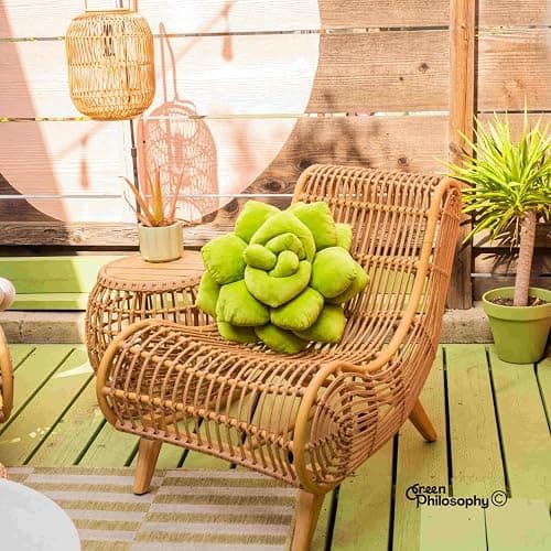 Green Philosophy Co. Succulent® Pillow 16" – Soft 3D Decorative Flower Throw Pillow, Unique Olive Green Plush Flower Cushion, Perfect for Couch, Sofa, Bedroom Decor, Gift for Plant Lovers thumbnail 7