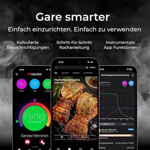 MEATER Pro Duo: Smart Meat Thermometer Digital | 550°C Hitzebeständigkeit | Große Reichweite | Zertifizierte Genauigkeit | BBQ, Ofen, Grill, Smoker, Fritteuse, Friteuse | 50+ Rezepte in App thumbnail 2