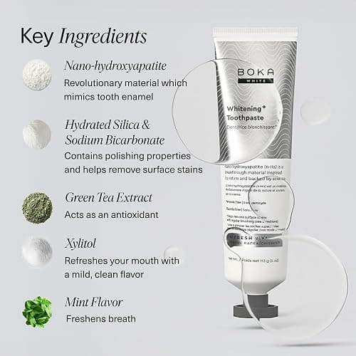 Boka Fluoride Free Toothpaste, Nano Hydroxyapatite Toothpaste, Appropriate for Sensitive Teeth, for Adult, Kids Oral Care - Whitening* Refresh Mint, 4 Fl Oz 1Pk US Manufactured thumbnail 4