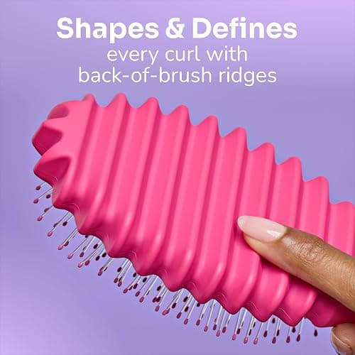 Wet Brush Curl Shaper Detangler Brush, Pink, Curl Defining for Curly and Coily Hair Types, IntelliFlex Bristles Detangle for Frizz-Free Shaping, Made for Women, Men & Kids thumbnail 4