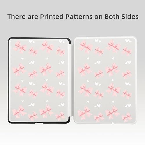 BlHMCASE Cute Pink Bow for All-New 7"/6.8" Kindle Paperwhite(12th/11th Generation-2024/2021), Leather Cover Case with Auto Wake/Sleep for Kindle Paperwhite 2024 thumbnail 6