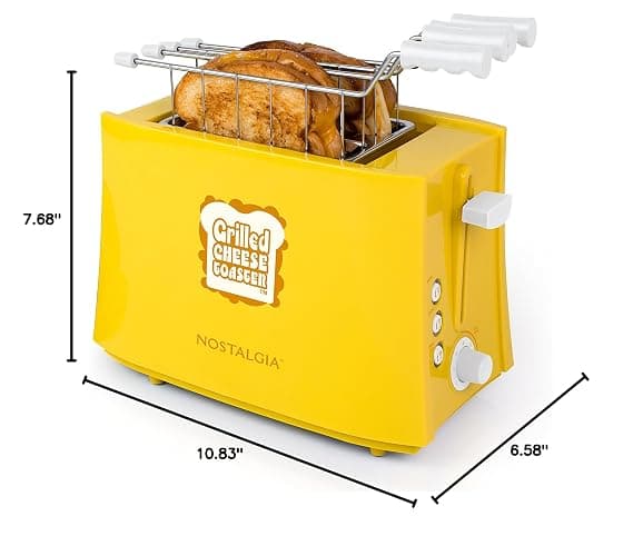 Nostalgia TCS2 Grilled Cheese Toaster with Easy-Clean Toaster Baskets and Adjustable Toasting Dial - Grilled Cheese Toaster Original thumbnail 9