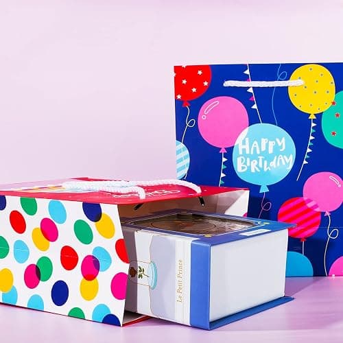 Birthday Gift Bag with Handle and Tissue Paper, 12 Pcs Gift Bags Assorted Sizes and Designs, Large, Medium, Small Size Birthday Gift Bag for Boys, Girls, 13”, 9” ) thumbnail 5