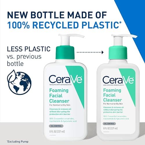 CeraVe Foaming Facial Cleanser, Daily Face Wash for Oily Skin, Hyaluronic Acid + Ceramides + Niacinamide, Fragrance Free & Paraben Free, Non-Drying Oil Control Face Wash, 8 Fluid Ounces thumbnail 2