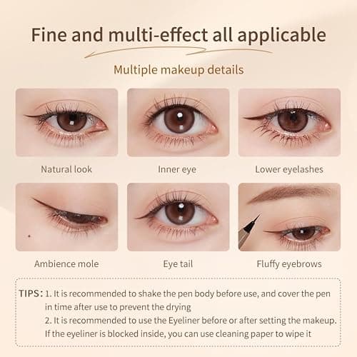 JUDYDOLL Ultra-Fine Liquid Eyeliner - Precision Tip for Flawless Application, Long-Lasting & Smudge-Proof, Quick-Drying, Waterproof, Ideal for Beginners, Stocking Stuffers (#01 Black) thumbnail 5