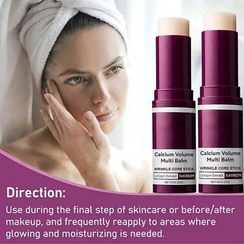 2PCS Korean Collagen Moisturizing Stick，Pure Collagen Wand,Calcium Volume Multi balm,Wrinkle Core Stick,Calcium Multi-Effect Moisturizing Cream,Anti-aging, Suitable for Eyes, Face, Neck,Lip thumbnail 6
