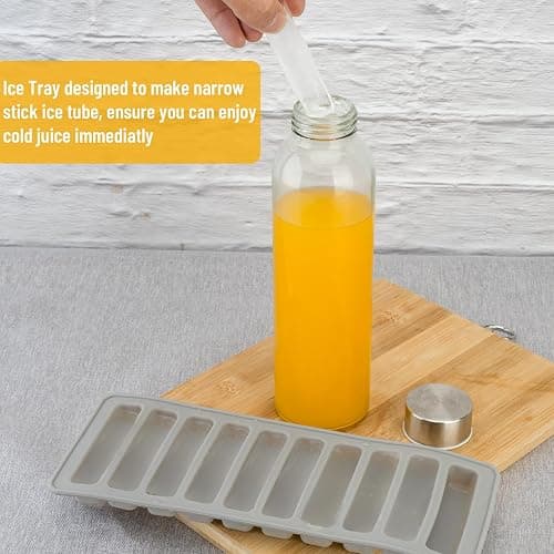 Zukro Glass Water Bottles with Lids 18 oz, 10 Pack Reusable Juice Bottles With Stainless Steel Airtight Cap for Juicing, Leak Proof Clear Drinking Jar Beverage storage container for Fridge, BPA Free thumbnail 2