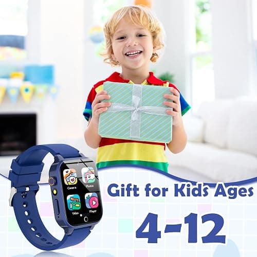 Luyiilo Smart Watch for Kids, with 26 Puzzle Games, Touch Screen, HD Camera, Alarm Clock, Toys for Ages 4-12 Years Old.Birthday Gift for Boys Girls (Blue) thumbnail 8