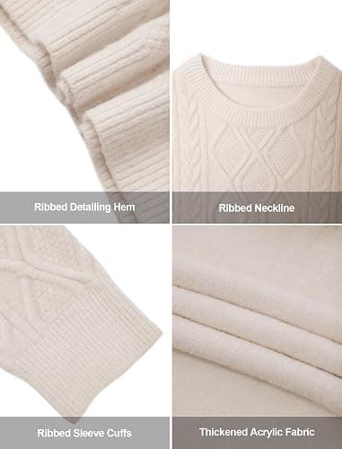 Aelfric Eden Oversized Sweater 90s Vintage Cable Knit Long Sleeve Women Heavy Crewneck Pullover thumbnail 4