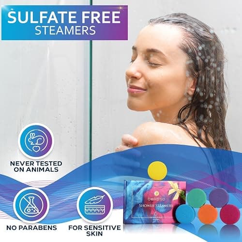 Aromatherapy Shower Steamers Gift Set, Six Fizzies - Uplifting, Relaxing, Stress Relief Scents for Women and Men - Self Care Home Spa Experience - Christmas Day Stocking Stuffers and Relaxation Gifts thumbnail 5
