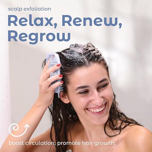 MainBasics Silicone Body Scrubber Dual-Sided Shower Loofah and Scalp Scrubber (Frosted Sky, Scalp) thumbnail 5
