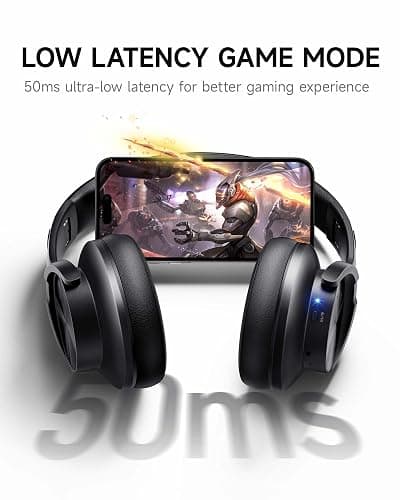 Picun B8 Bluetooth Headphones, 120H Playtime Headphone Wireless Bluetooth with 3 EQ Modes, Low Latency, Hands-Free Calls, Over Ear Headphones for Travel Home Office Cellphone PC Black thumbnail 8