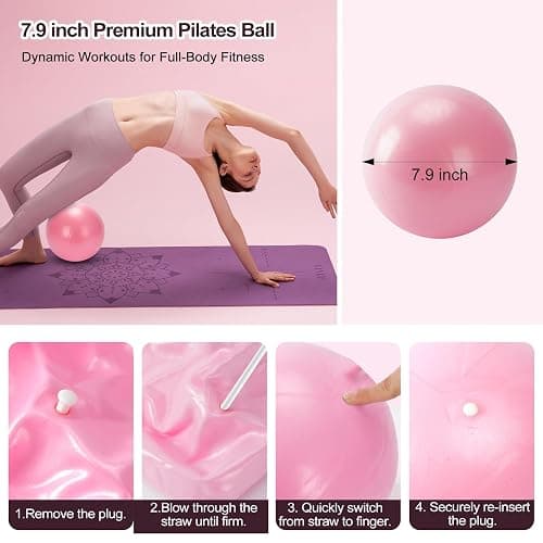 Pilates Kit, Home Pilates Workout Kit for Women, Pilates Equipment with Pilates Ring and Ball, Yoga Block & 5 Resistance Bands, Ankle Weights, Sliders & Grip Socks, Workout Guide Included thumbnail 4