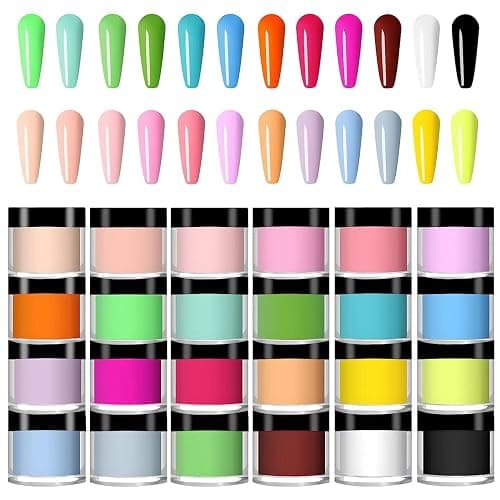 24 Color Acrylic Nail Powder Set, Acrylic Powder Set, Nail DIY Art Design, Acrylic Nail Art 3D Nail Sculpture French Nail Extension, Gift for Women - Image 1