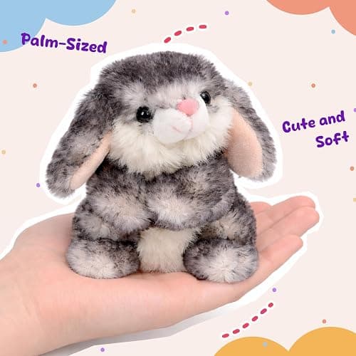 Mushymallow Sitting Bunny Stuffed Animal Soft Rabbit Plush Toy, Blue | 6" Adorable Plush Toy Pocket-Sized Stuffed Bunny for Boys Girls Kids Adults Desk Decor Birthday Christmas Gift thumbnail 7