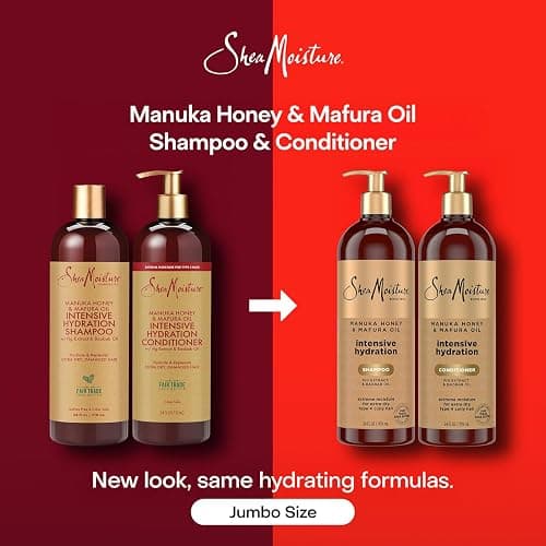 Shea Moisture Shampoo & Conditioner Set – Intensive Hydration Hair Care Formulas with Manuka Honey & Mafura Oil for Extra Dry, Damaged Hair, 24 Oz Ea thumbnail 7