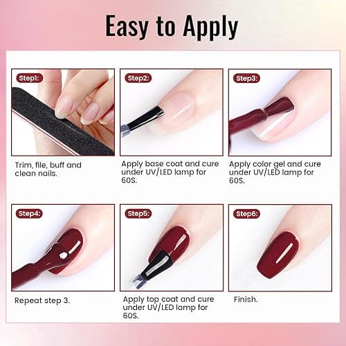 JODSONE Gel Nail Polish Kit with U V Light 32 Colors Gel Polish Nail + 4 Functional Adhesive Bottles Kit Soak Off Manicure Tools Gifts for Women thumbnail 11