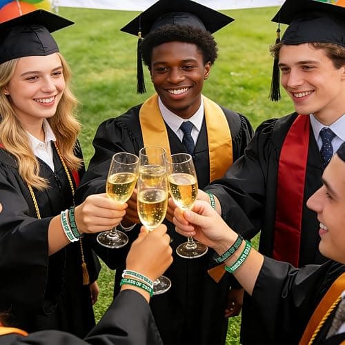 Gatherfun Graduation Decorations : Congrats Grad Wristband Silicone Bracelets - Graduation Party Favors & Class of 2026 Decorations, Gifts for Grads!,30Pack, 2 Designs thumbnail 6