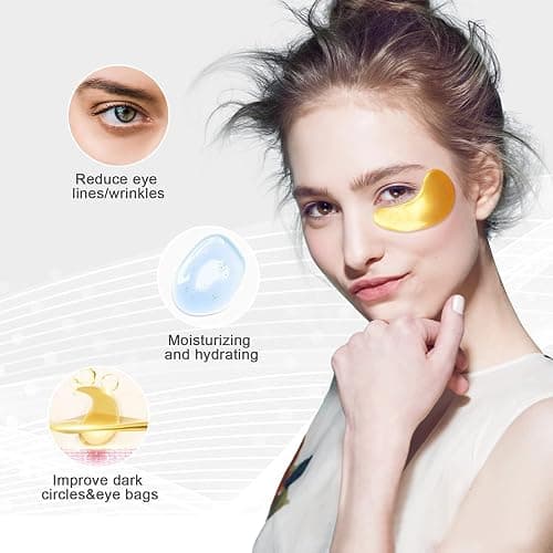 Permotary 30 Pairs Crystal Collagen Under Eye Mask, Gold Gel Collagen Eye Pad For Moisturizing, Reducing Dark Circles & Puffy Eyes (30 Pairs Gold) thumbnail 3