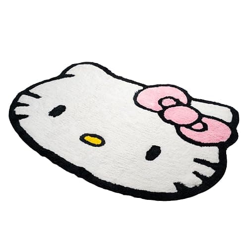Jay Franco Hello Kitty Cute Plush Accent Rug 4x3 ft, Soft Fluffy White Area Rug, Machine Washable Non-Slip - Sanrio Kawaii Room Decor for Bedroom, Living Room, Dorm 100% Polyester thumbnail 3