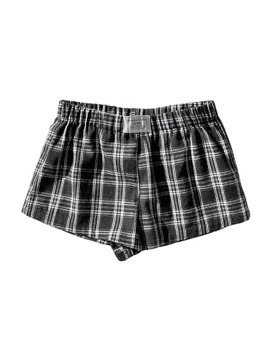 SOLY HUX Women's Plaid Pajama Shorts Elastic Low Rise Y2k Casual Summer Sleep Pj Lounge Shorts - Image 1