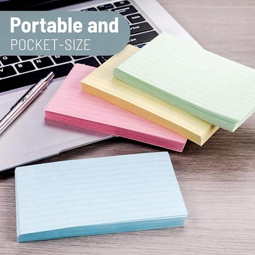 Mr. Pen- Pastel 3" x 5", 180 Lined Index Cards, Note Cards, Flash Cards | Study Cards, Notecards for Studying, Ruled Flashcards for Studying thumbnail 7