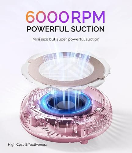 MelodySusie Pocket-Sized Nail Dust Collector HProA for Gel Polish Removal | 6000RPM, 3 Suction Modes, 30 Disposable Filters, for Beginners & Home DIY Nail Art, Dust-free Nail Work thumbnail 3