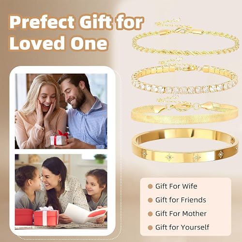 Guidre 10Pcs Goldene Boho Armreifen Set Damen–Stapelbare Vintage Armbänder,Indian Bracelet Set,Goldene Armreifen für Hochzeit/Party, Arm Jewelry for Women Wedding Party thumbnail 5