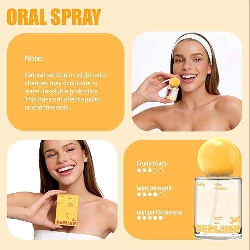CEELIKE Oral Spray – Fresh Breath, Dual Cooling Experience & Convenient On-The-Go Design – Perfect for Freshening Breath Anywhere, Anytime (Orange, 1 Count) thumbnail 6