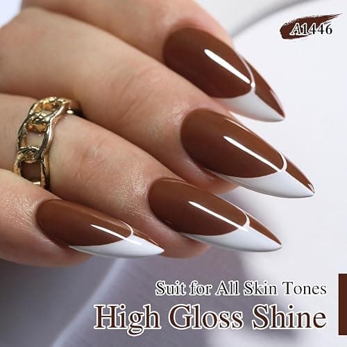 Double Rhythm 15ML Dark Brown Gel Polish Pure Sheer Same Color Same Bottle Soak Off Gel Polish Art Manicure Salon DIY at Home for Women (Deep Brown-A1446) thumbnail 7