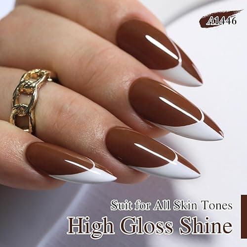 Double Rhythm 15ML Dark Brown Gel Polish Pure Sheer Same Color Same Bottle Soak Off Gel Polish Art Manicure Salon DIY at Home for Women (Deep Brown-A1446) thumbnail 8