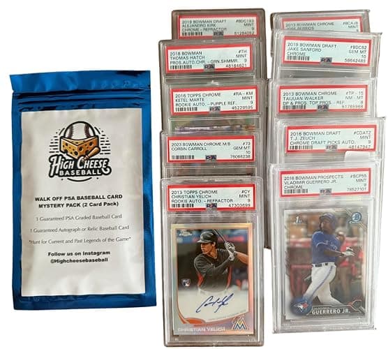 High Cheese Baseball Walk Off Mystery Pack - 2 Cards, 1 PSA Graded & 1 Autograph/Relic Ungraded thumbnail 4
