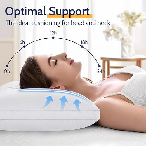 ROUMEA Pillows Standard Size Set of 2, Bed Pillows for Sleeping 2 Pack, Luxury Hotel Quality, Supportive Standard Pillows with Soft Down Alternative for Back Stomach Side Sleepers, Machine Washable thumbnail 3