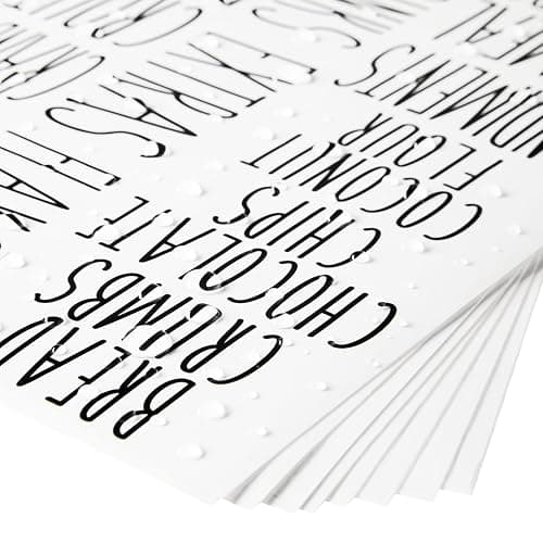 Talented Kitchen Kitchen Adhesive Labels - Waterproof Labels for Storage Bins - Pantry & Jar Stickers for Spices - Pack of 136, 2 x 3 in, Black Text on Clear Vinyl thumbnail 9
