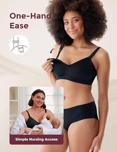 Momcozy Nursing Bras for Breastfeeding, YN21 Seamless Ultra Comfort Maternity Bra, Natural Shape, Pregnancy Sleep Bralette thumbnail 5