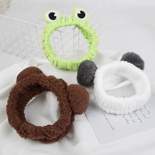 6PCS Animal Ear Spa Headbands Face Wash Headband Cute Make Up Hairband Fuzzy Cat Head Band Soft Skincare Hair Accessories for Women Girls thumbnail 8