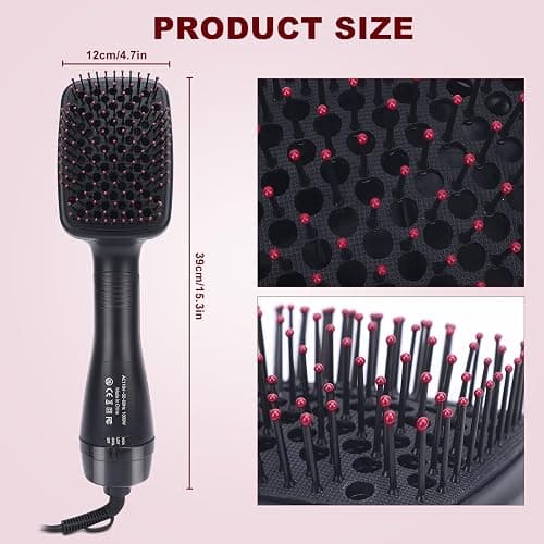 Sonew 2 in 1 Hair Dryer Brush & Straightener Brush, Hair Dryer and Styler, Negative Ion Blow Dryer Brush, Hot Air Brush Detangles, Dries, Smooths, Reduce Frizz & Static thumbnail 8