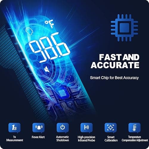 No-Touch Thermometer for Adults and Kids, Accurate Digital Baby Thermometer, Fever Alarm & Silent Mode, 2 in 1 Forehead & Object Mode - white thumbnail 7