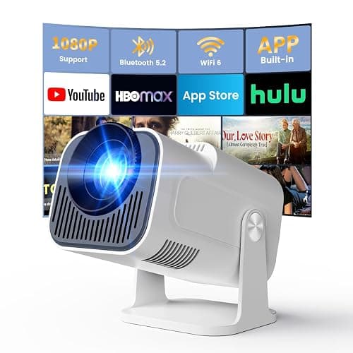 Vidéoprojecteur 4K 1080P WiFi 6 et Bluetooth 5.4 Rotation 180°, Blanc | App intégrée, Mini Projecteur Portable, Auto Keystone, Compatible Con HDMI/TV Stick/Laptop - Image 1