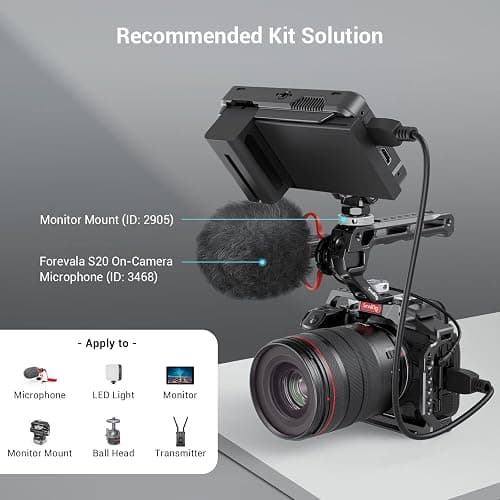 SmallRig Top Handle with 3/8"-16 Locating Pins for ARRI Grip for Camera Cage, Universal Video Rig with 5 Cold Shoe Adapters to Mount DSLR Camera with Microphone/LED Light/Monitor - 3765 thumbnail 5
