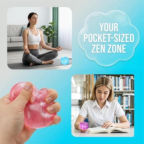 Squishy Ice Cube Stress Balls, Slow Rising Stress Relief Toy, Squeeze Ball Fidget Toys for Adults Teens Boys Girls, Sensory Toys for Kids with Autism, Party Favors Gifts (Blue) thumbnail 4