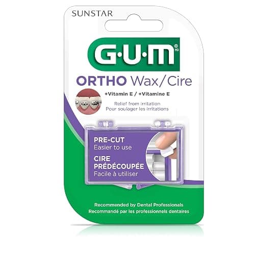 GUM Orthodontic Wax for Braces and Dental Devices - Soothing Dental Wax with Vitamin E and Aloe Vera - Clear Color - Unflavored (Pack of 6) thumbnail 6